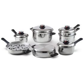 17pc 9 elem waterless cookware