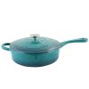 Crock Pot Artisan 3.5 Quart Enameled Cast Iron Deep SautÃ© Pan With Self Basting Lid in Scarlet Red