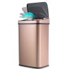 Black 13-Gallon Kitchen Trash Can with Touch Free Motion Sensor Lid