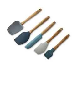 Thyme & Table 5-Piece Silicone Kitchen Utensil Set with Beechwood Handles