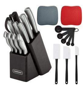 Farberware Classic 22 Piece Stamped Stainless Steel Knife Set and Utensil Set