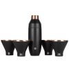 Stainless Steel Cocktail Shaker and Martini Glass Set, Black