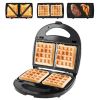 Electric Sandwich Maker Waffle Panini Press Grill with Removable Non-Stick Plates Double-Sided Heating Cool Touch Handle For Breakfast Steak Toaster B
